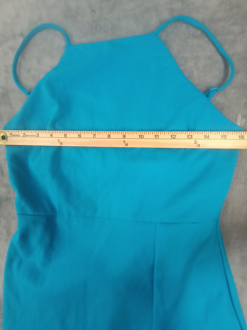 Blashe Sleek Teal Spaghetti Aqua Strap Dress Mini Size Medium NWT - Picture 7 of 12